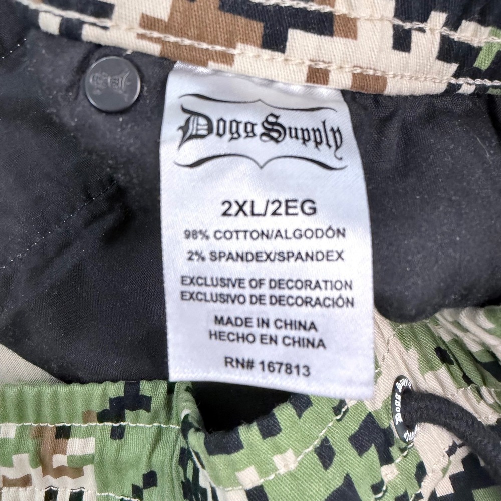 Dogg Supply Snoop Dogg Mens 2XL Digital Camo Cargo Pants Green Black Streetwear - Picture 2 of 10